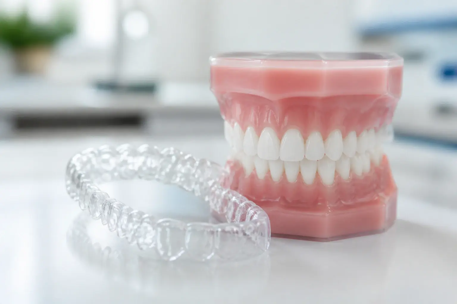 Are clear aligners painful? hero background photograph
