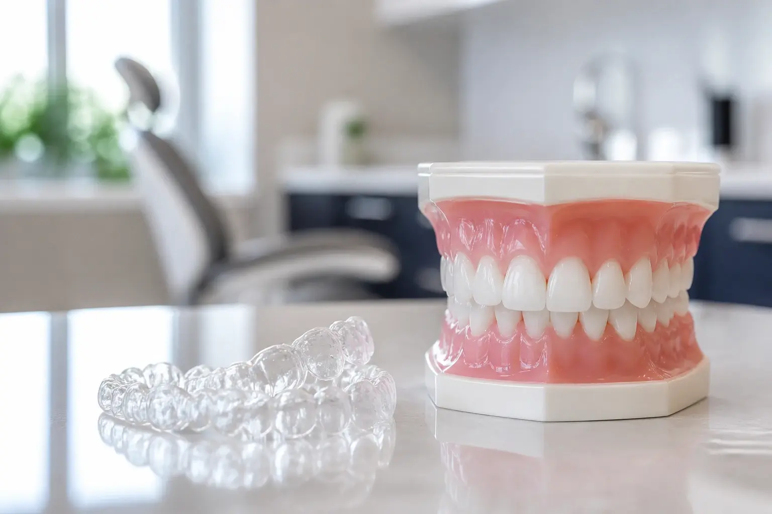 Can you eat with clear aligners in? hero background photograph