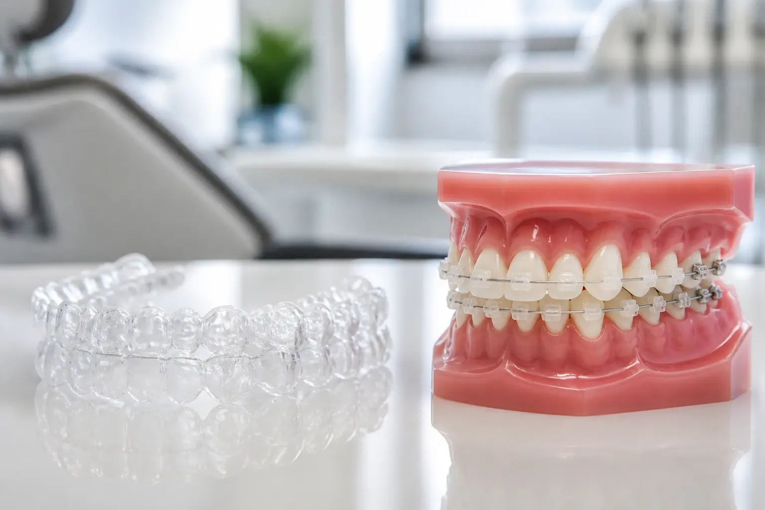 Does Invisalign work as well as braces? hero background photograph