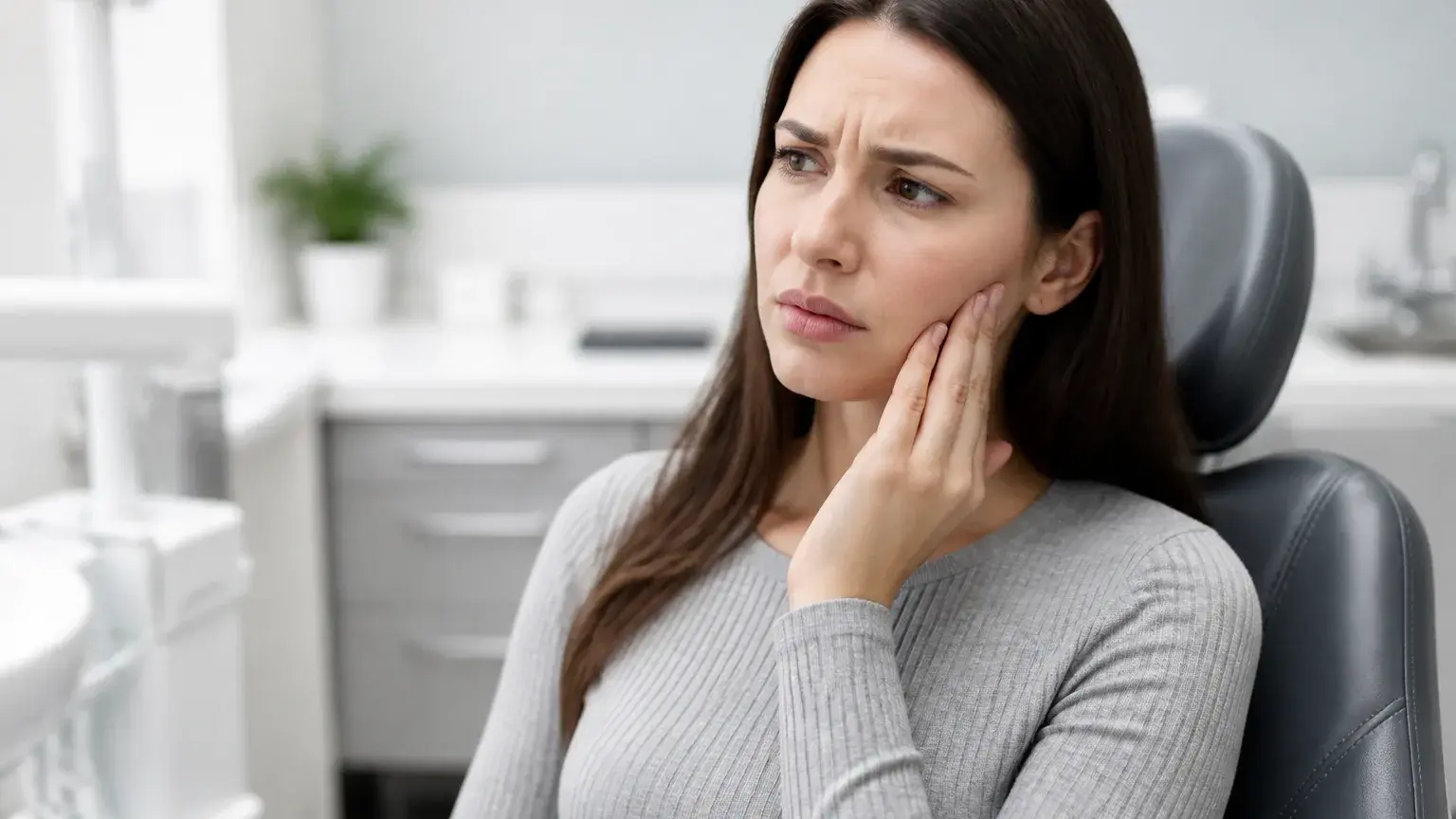 Dentist reviewing TMJ symptoms with a patient to decide whether jaw pain may improve without treatment