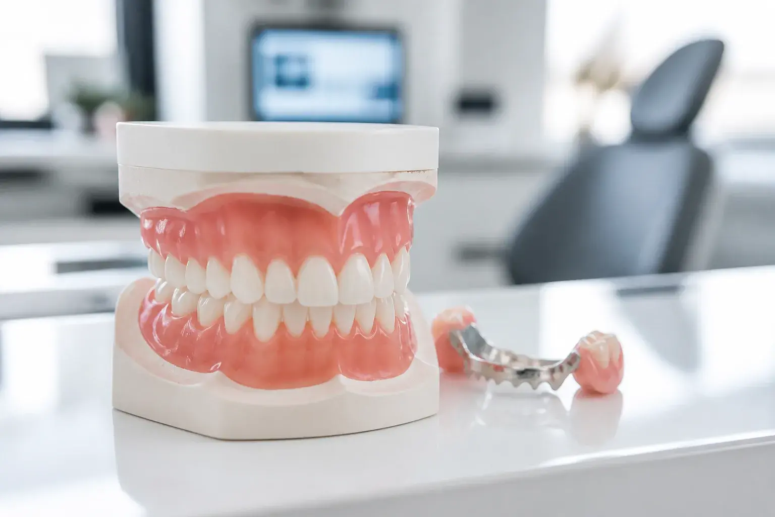 How long does it take to get used to dentures? hero background photograph