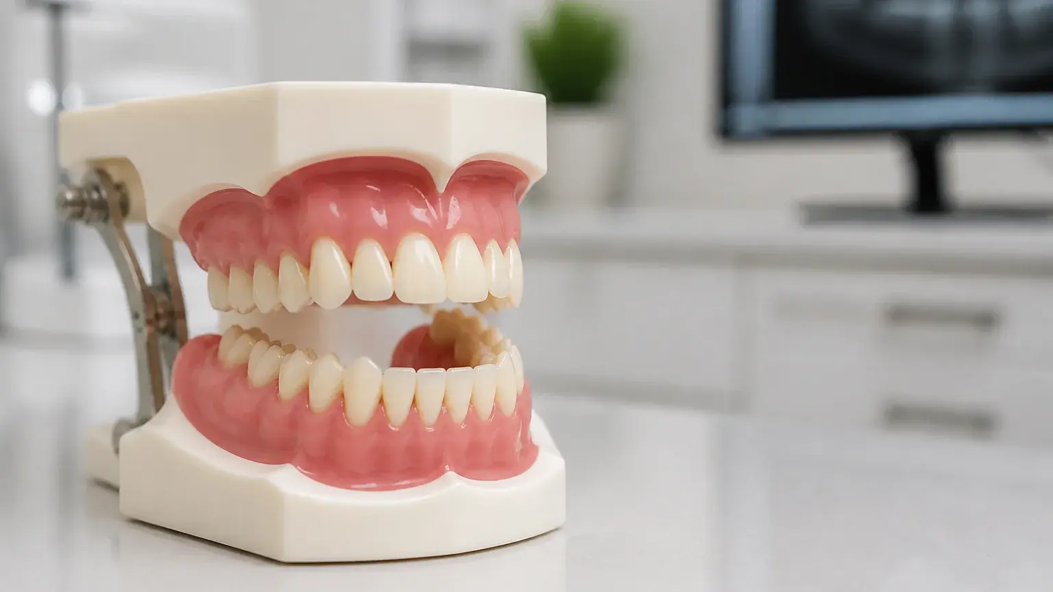 How long do dentures last? hero background photograph