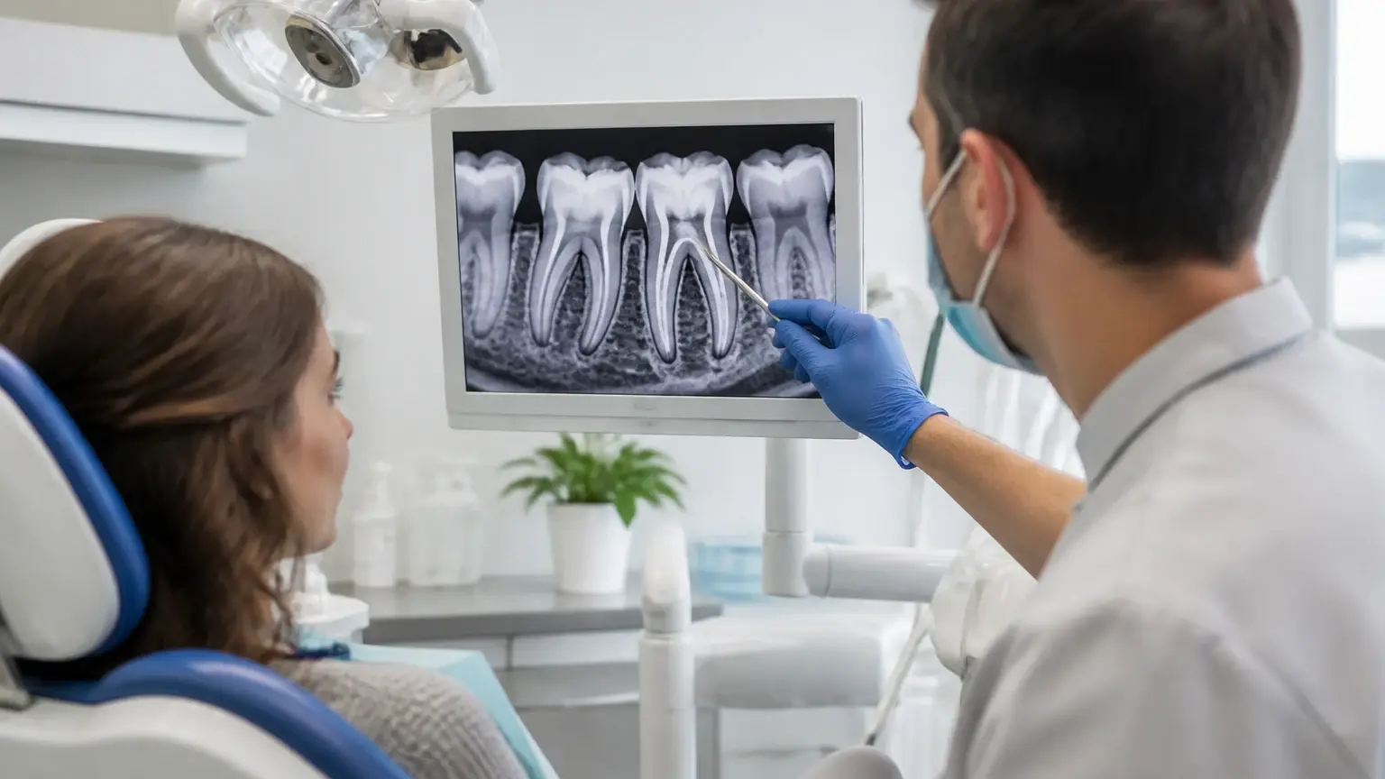 Soft food, care instructions, and dental x-ray arranged for a comfortable root canal recovery