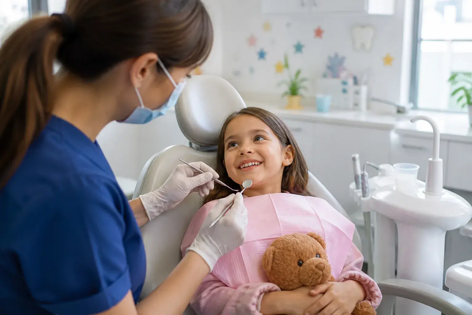 How often should kids see the dentist? hero background photograph
