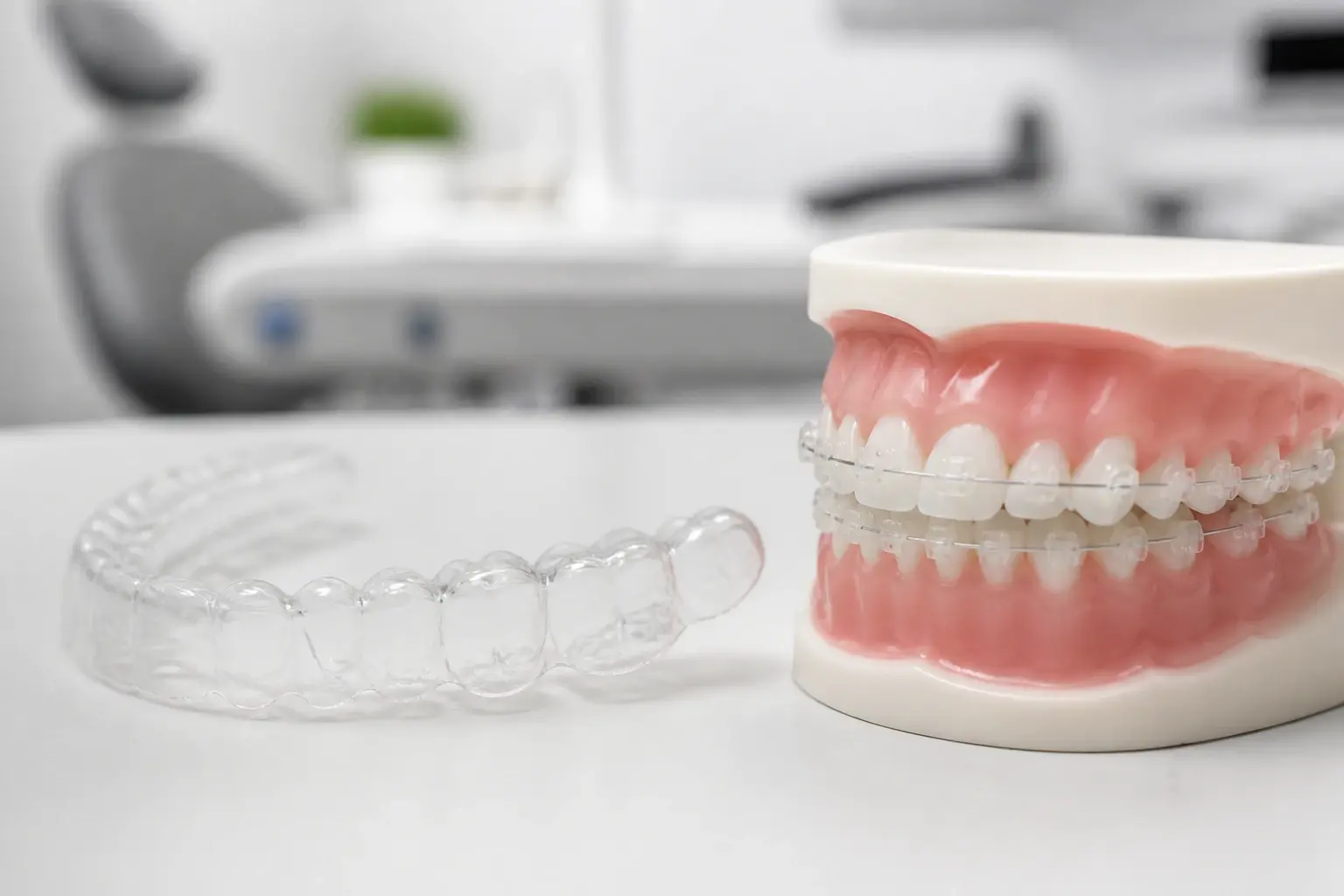 How do you choose between Invisalign and braces? hero background photograph