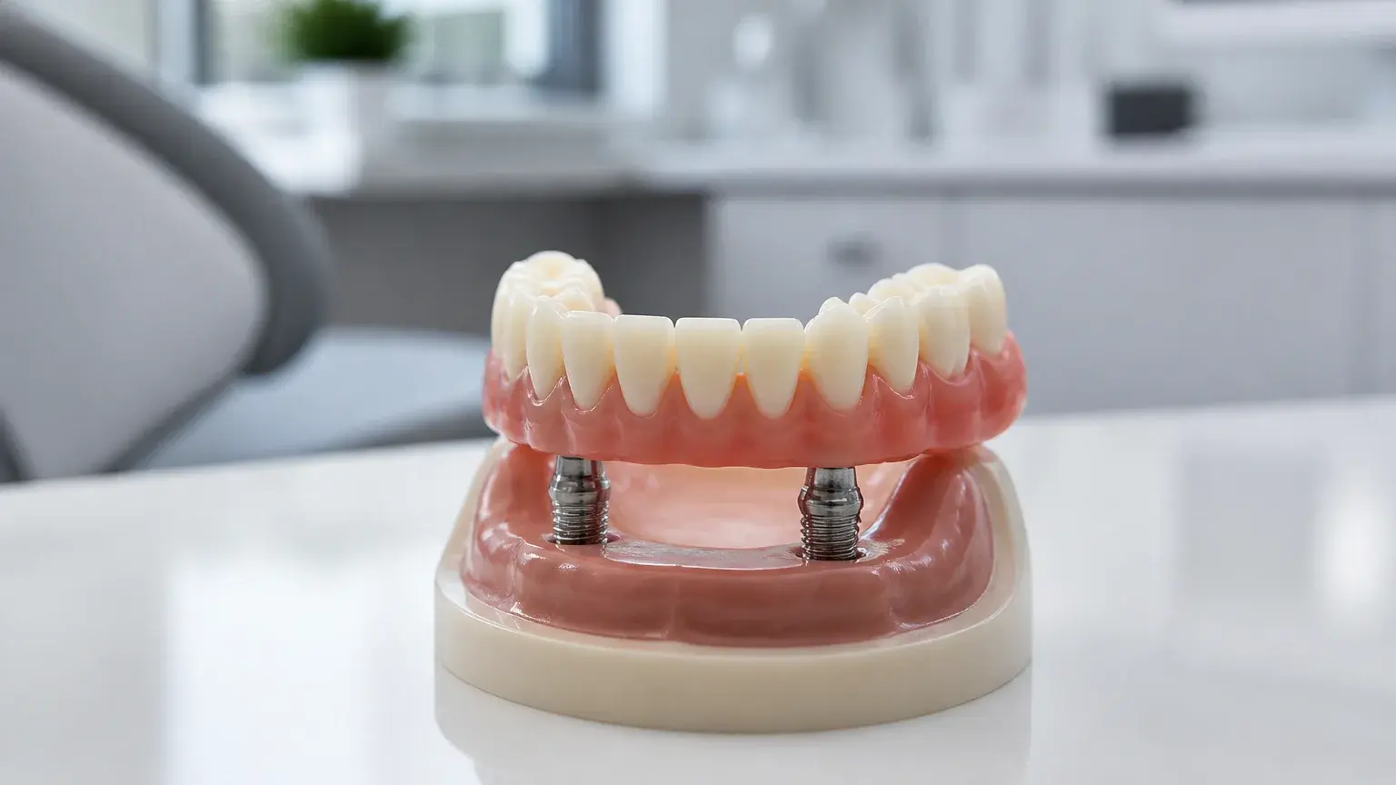 What are implant-supported dentures? hero background photograph