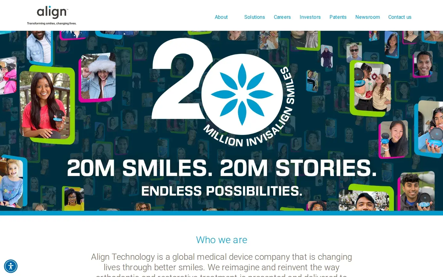 Homepage preview of Align Technology