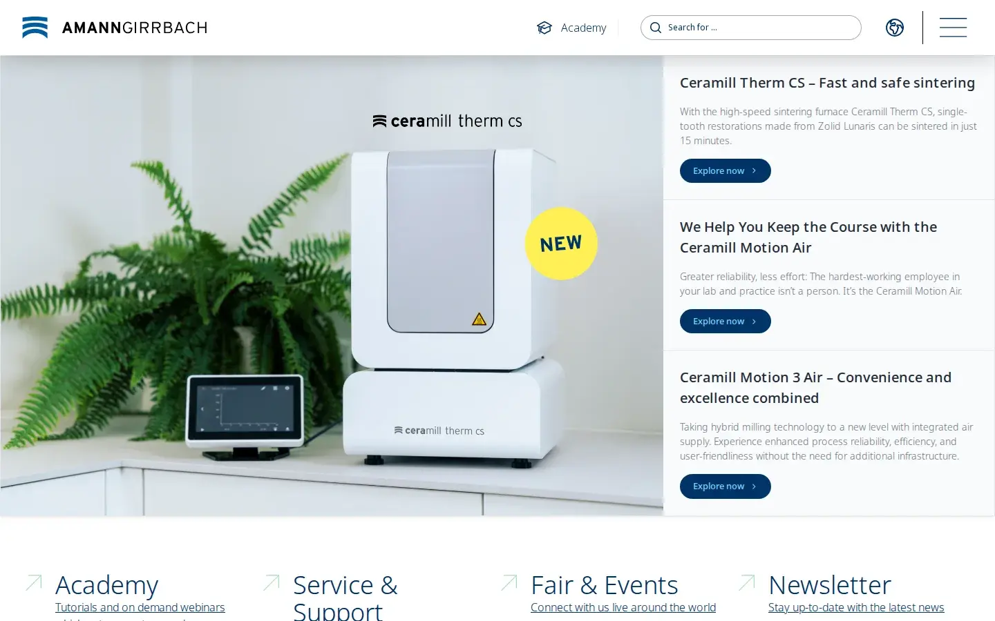 Homepage preview of Amann Girrbach