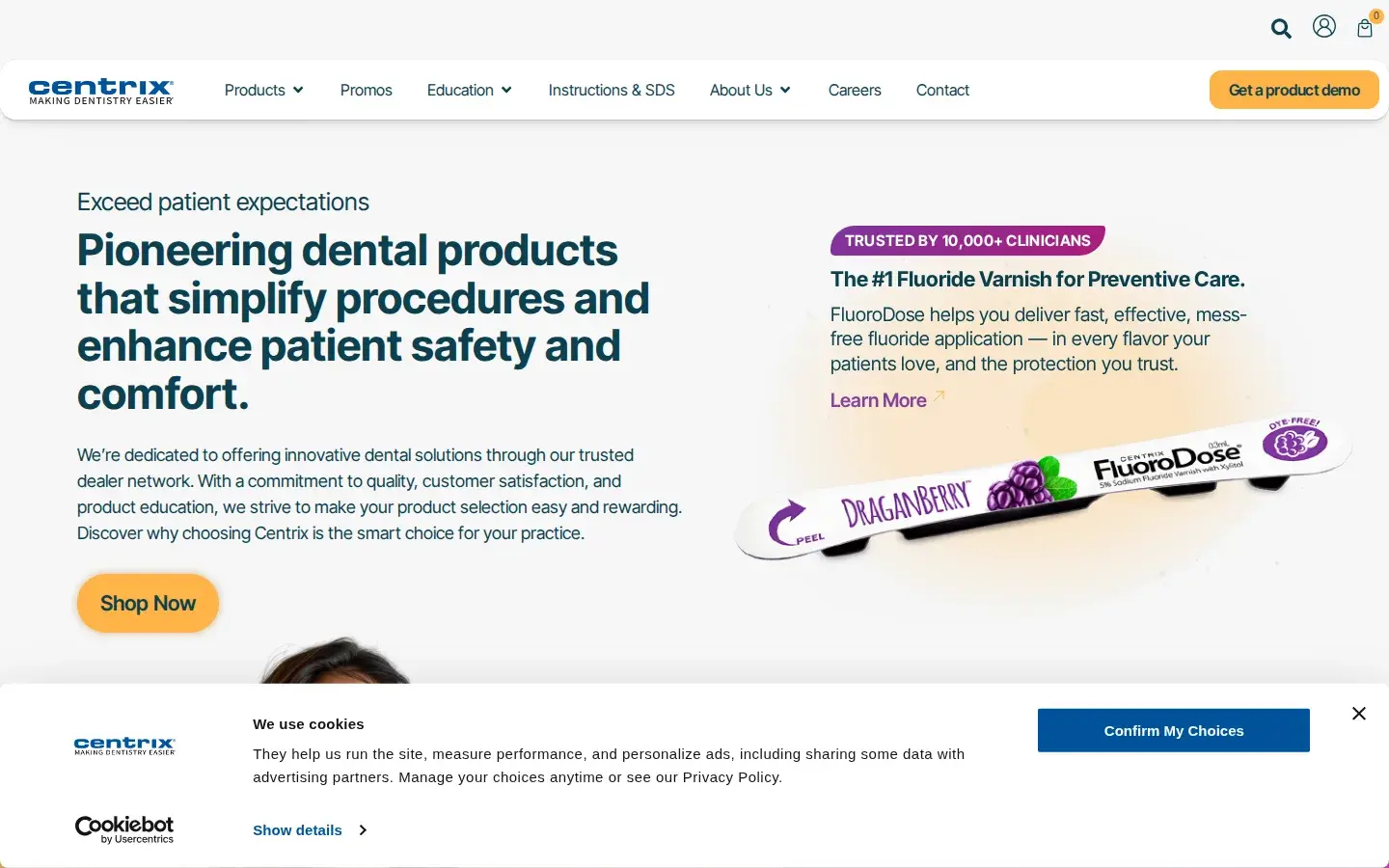 Homepage preview of Centrix