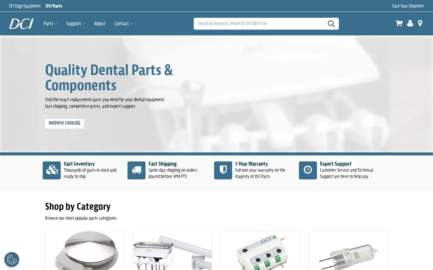 Homepage preview of DCI Equipment