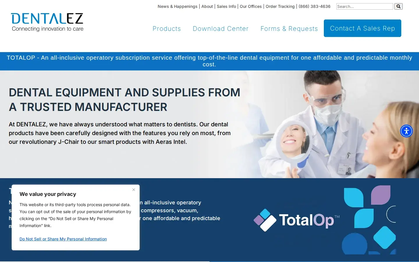 Homepage preview of DentalEZ