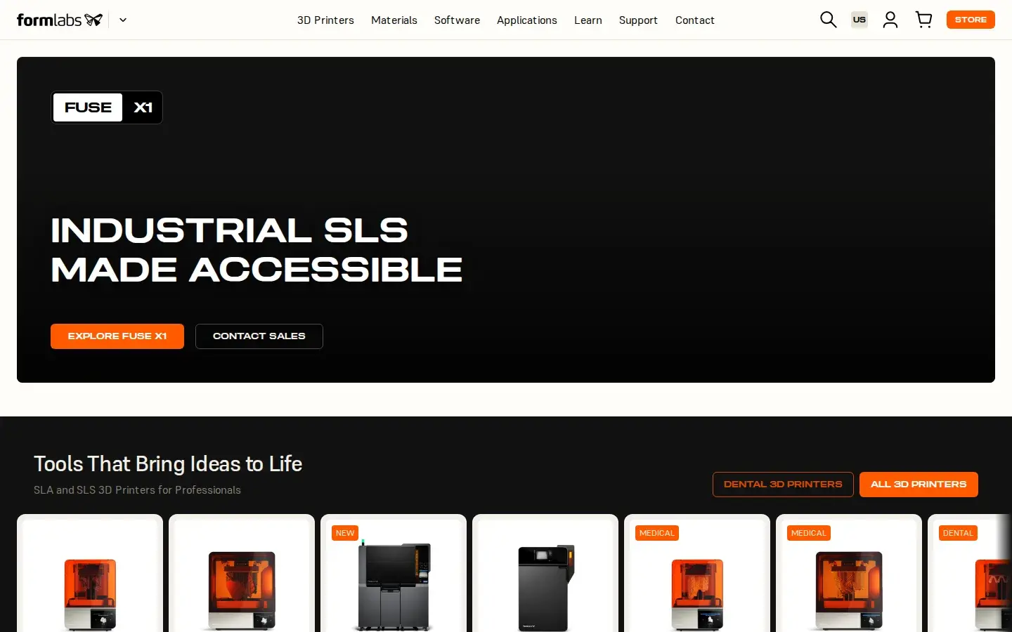 Homepage preview of Formlabs