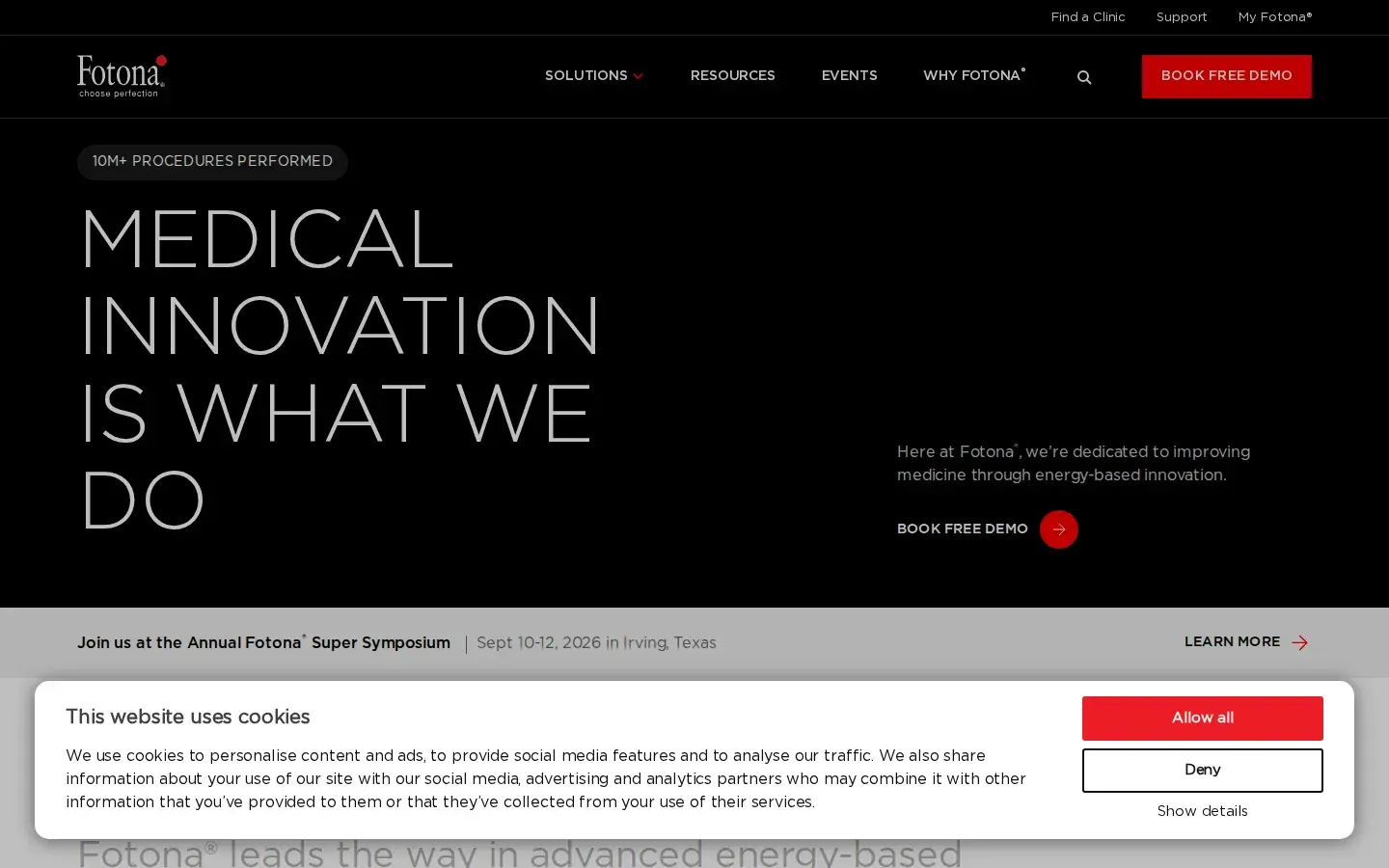 Homepage preview of Fotona