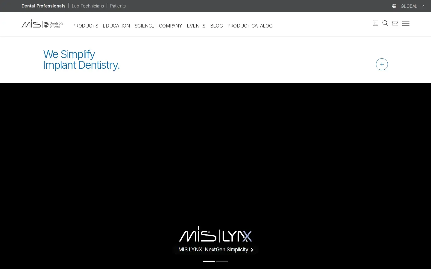 Homepage preview of MIS Implants