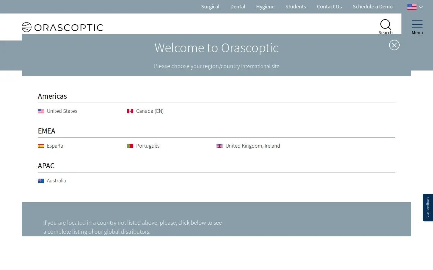 Homepage preview of Orascoptic