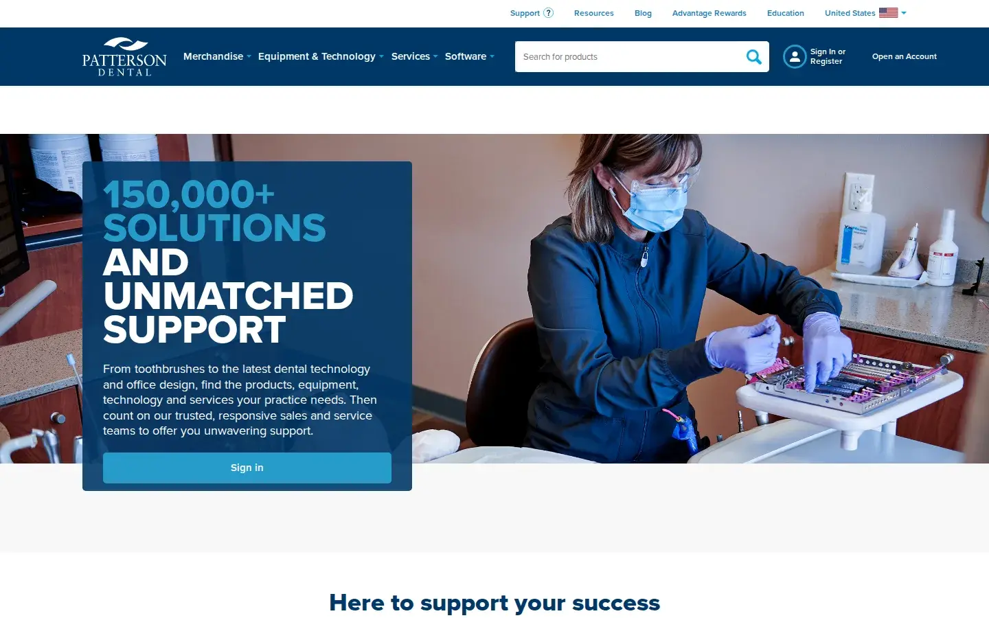 Homepage preview of Patterson Dental