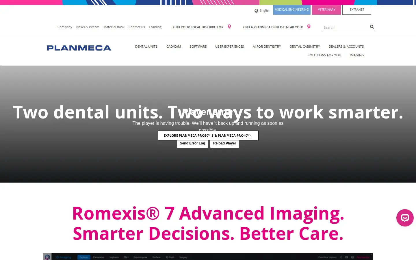 Homepage preview of Planmeca