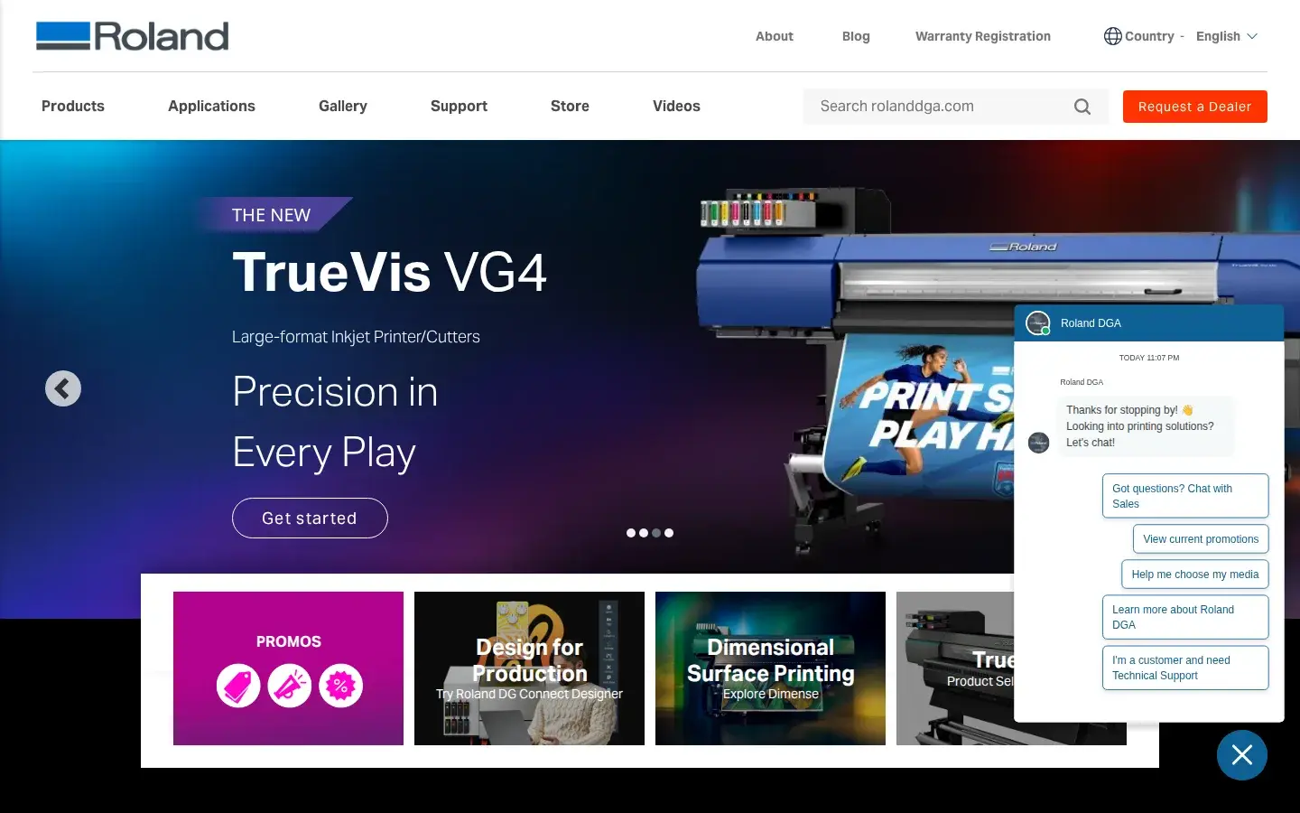 Homepage preview of Roland DGA