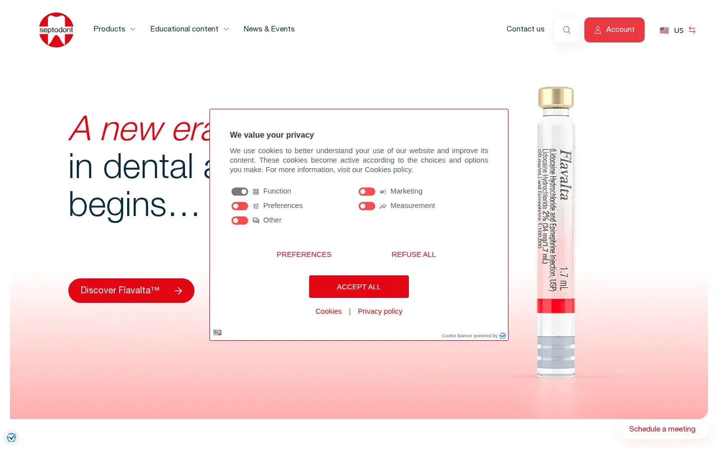 Homepage preview of Septodont