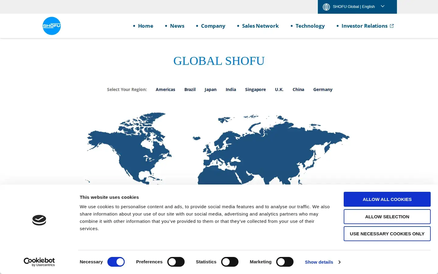 Homepage preview of Shofu Dental