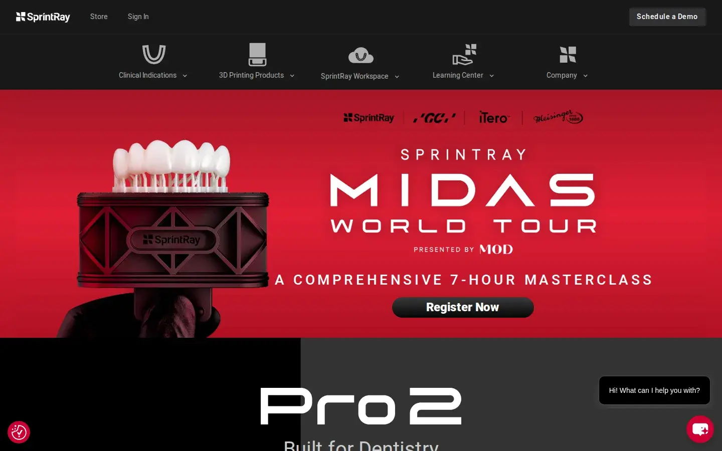 Homepage preview of SprintRay