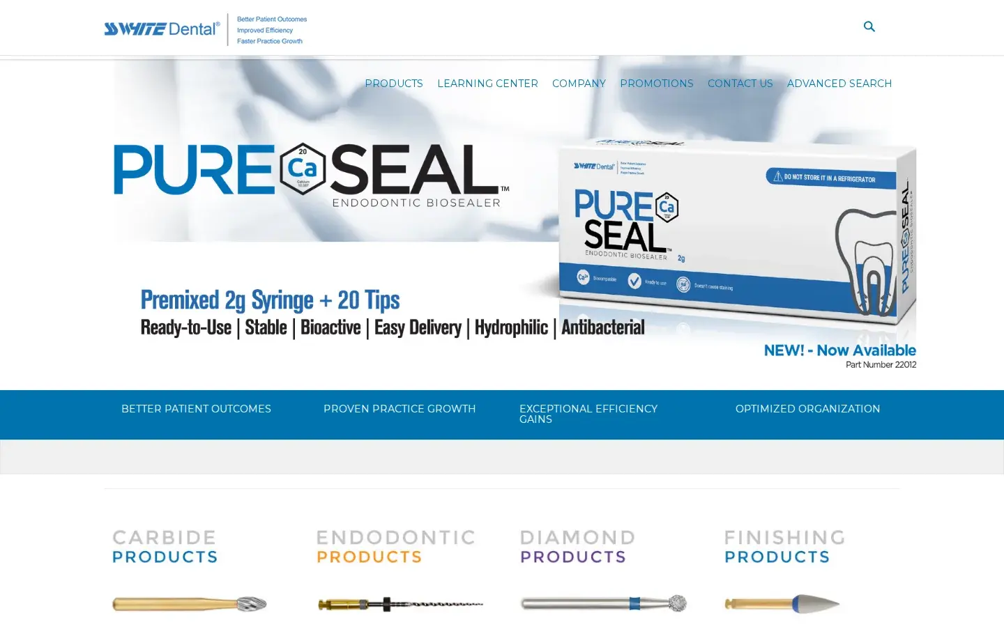 Homepage preview of SS White Dental