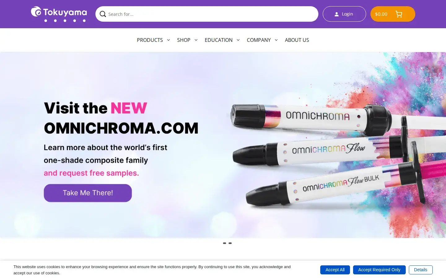 Homepage preview of Tokuyama Dental