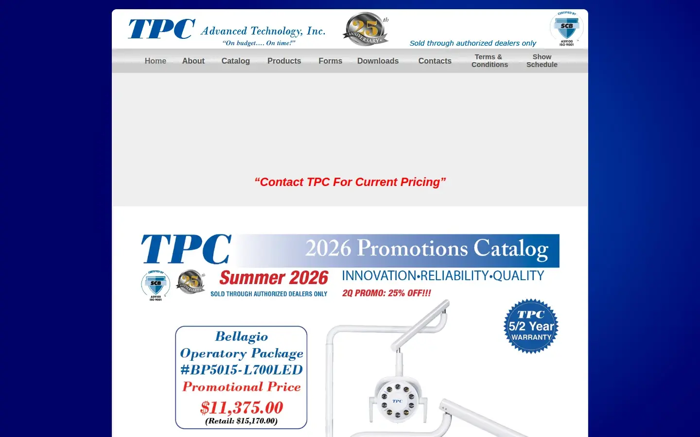 Homepage preview of TPC Advanced Technology