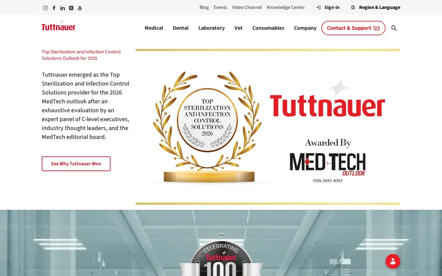 Homepage preview of Tuttnauer