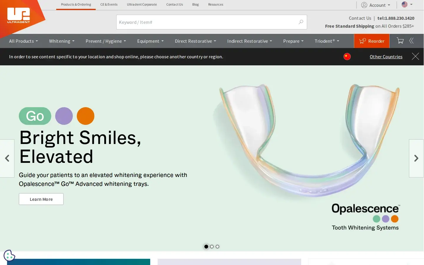 Homepage preview of Ultradent
