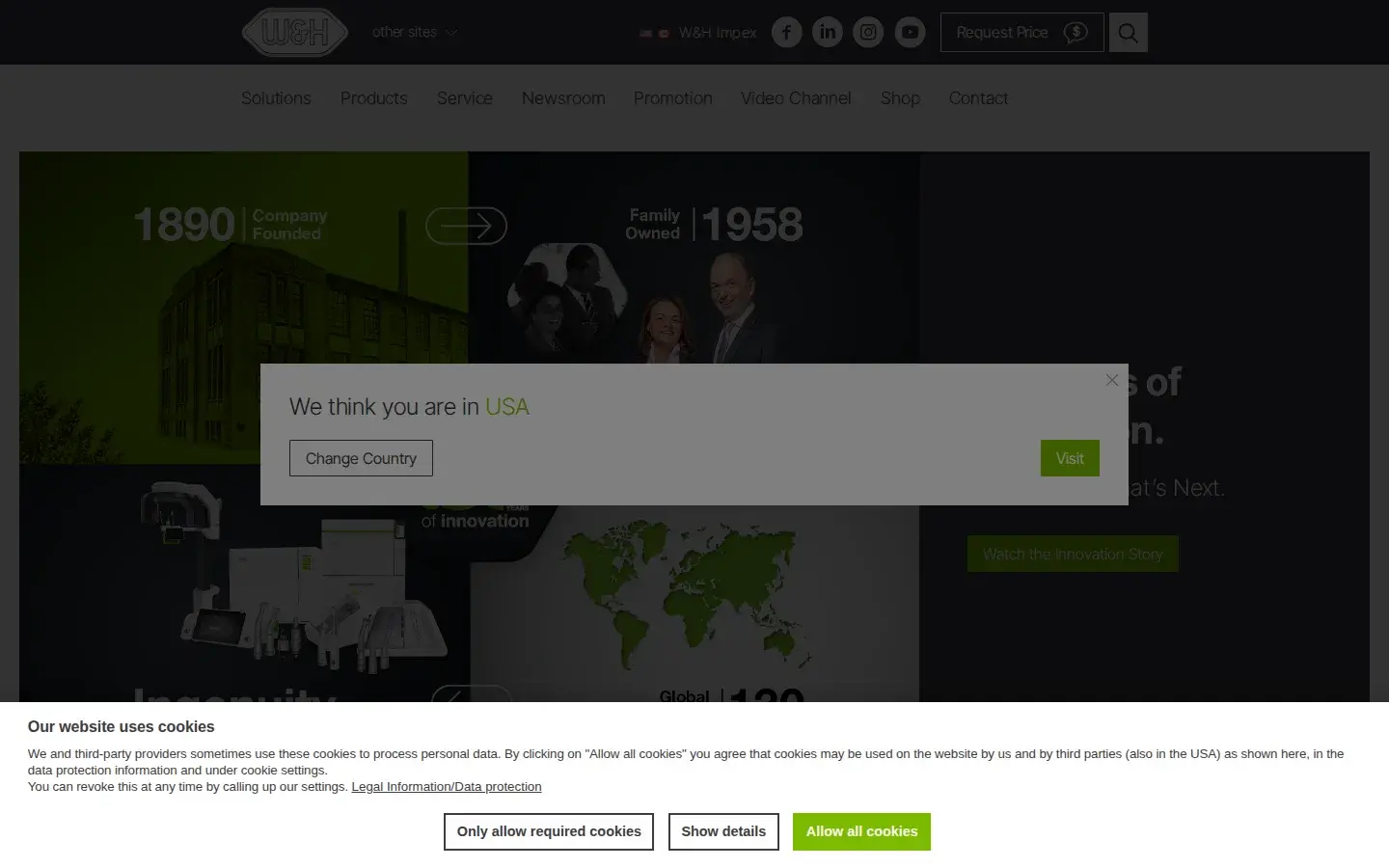 Homepage preview of W&H