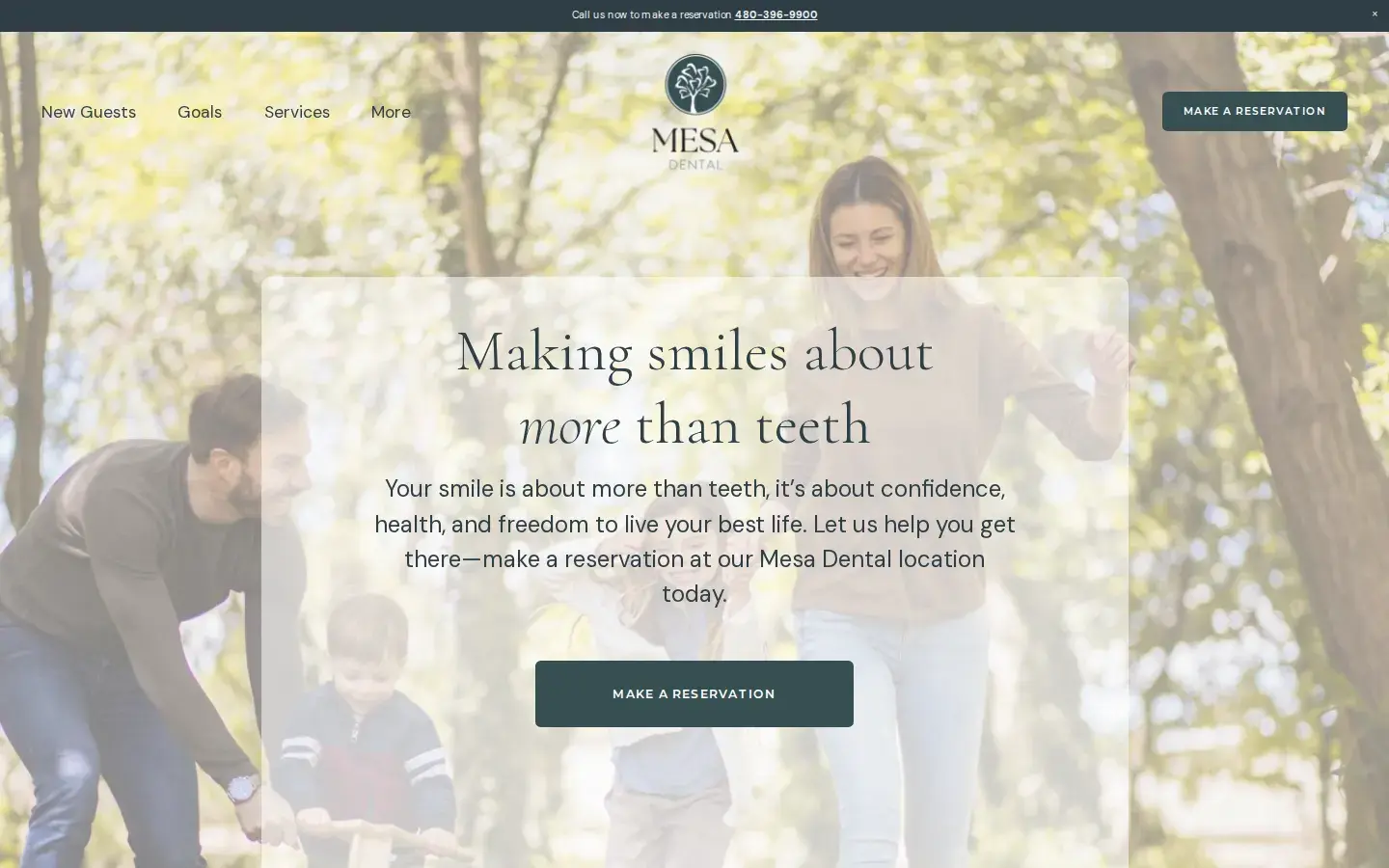 Homepage preview of Mesa Dental