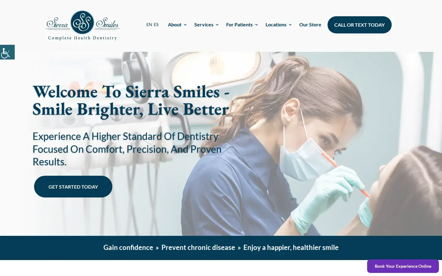 Homepage preview of Sierra Smiles