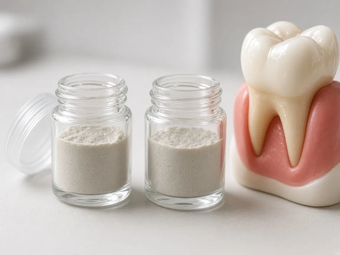Temporary filling material beside a molar model