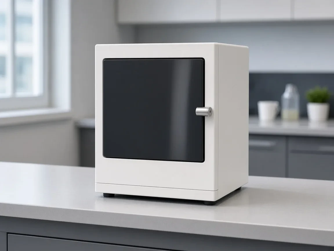 An unbranded dental porcelain furnace on a lab bench