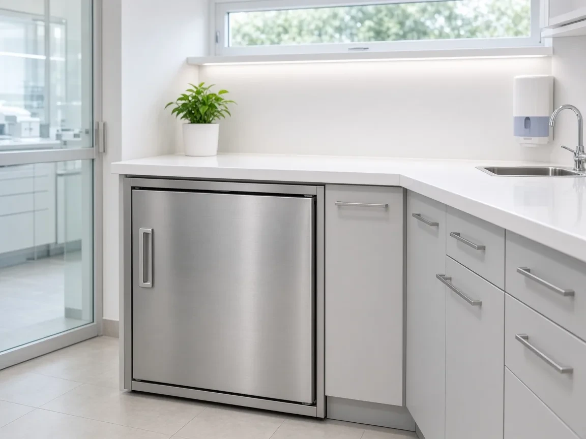 Undercounter dental instrument washer in a sterilization room