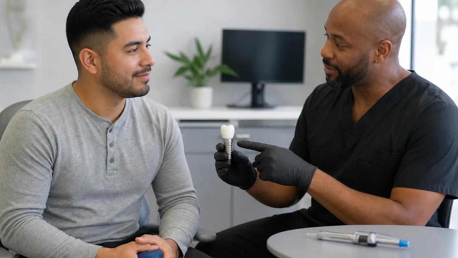 Calm dental operatory prepared for comfortable dental implant placement