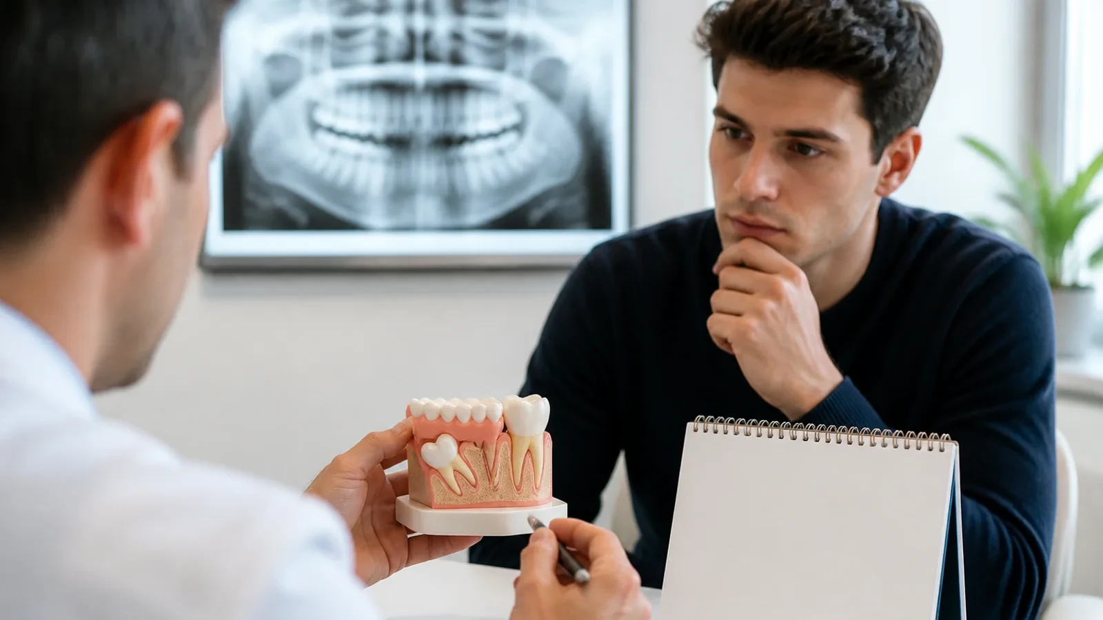 Panoramic dental X-ray review for wisdom tooth removal timing