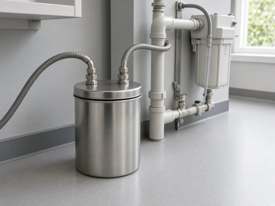 Amalgam separator canister on a vacuum line