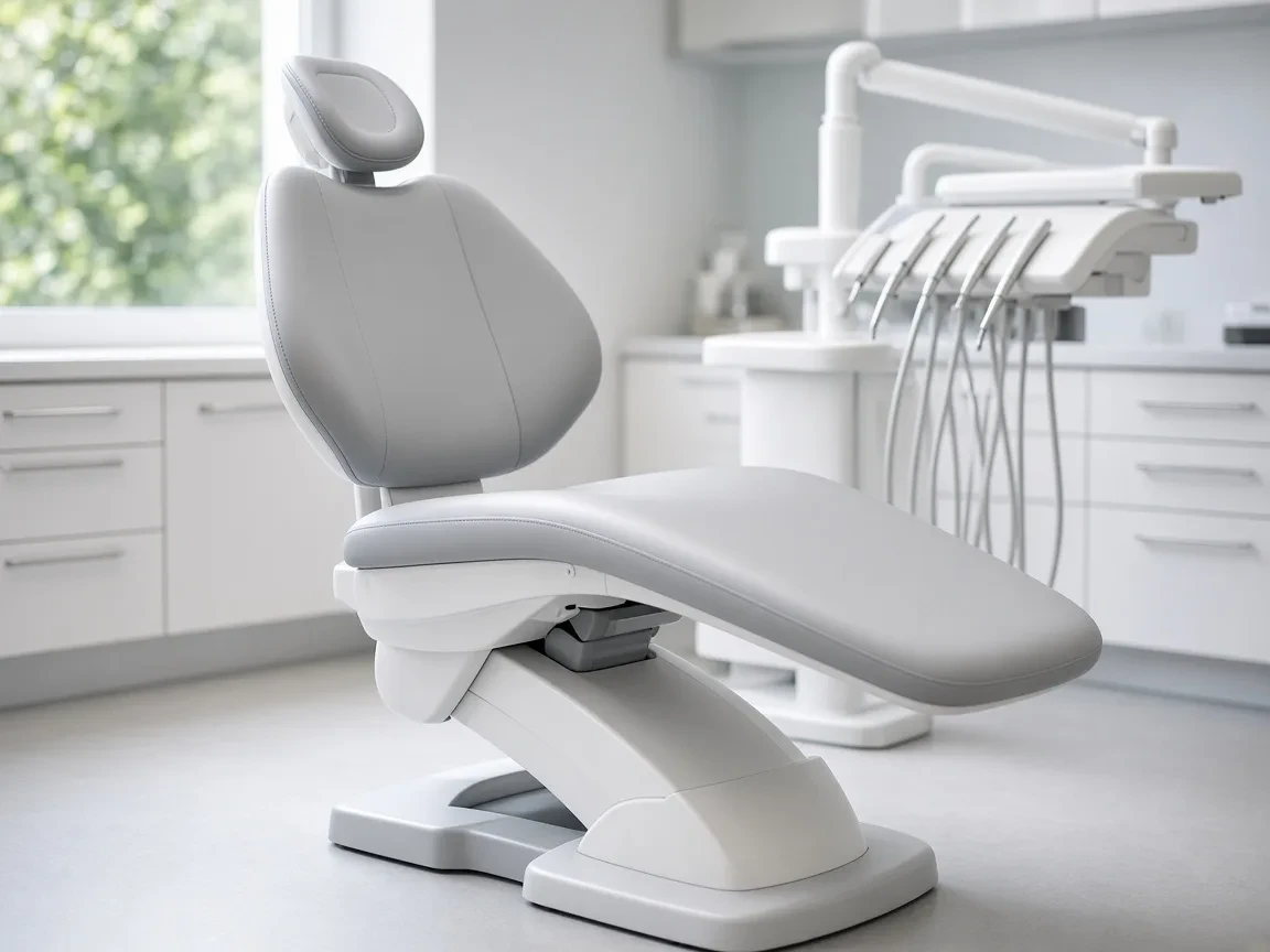 Dental patient chair in an empty operatory