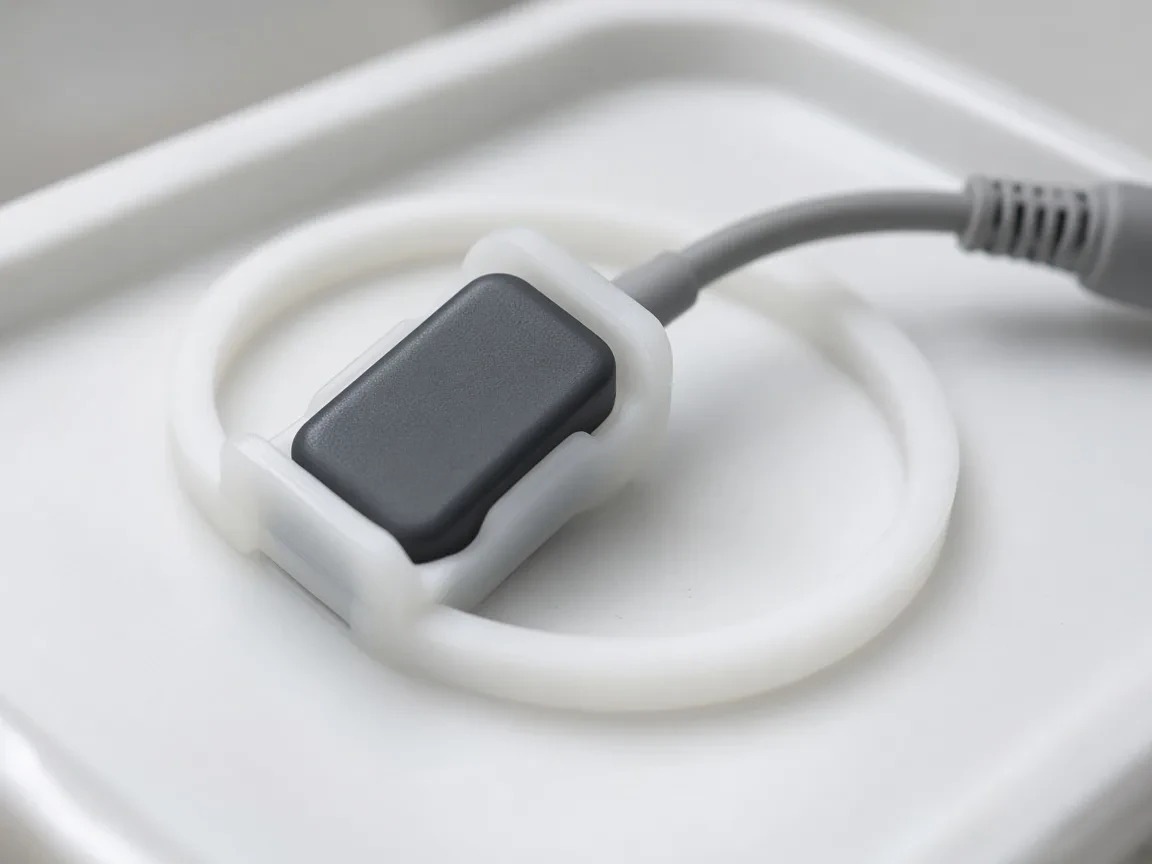 Digital dental X-ray sensor and aiming ring on a tray