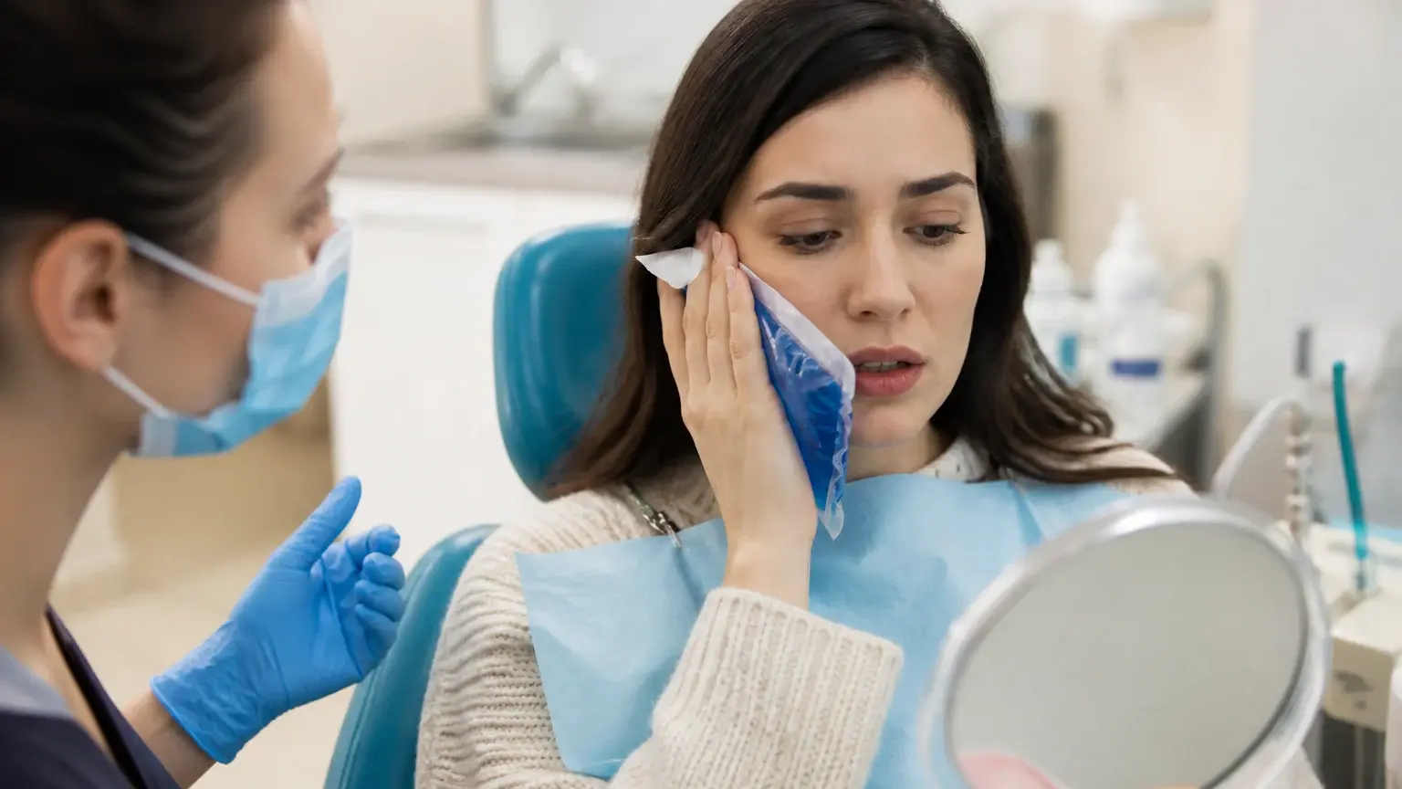 Post-treatment gauze and clinician instructions for controlling bleeding after dental work