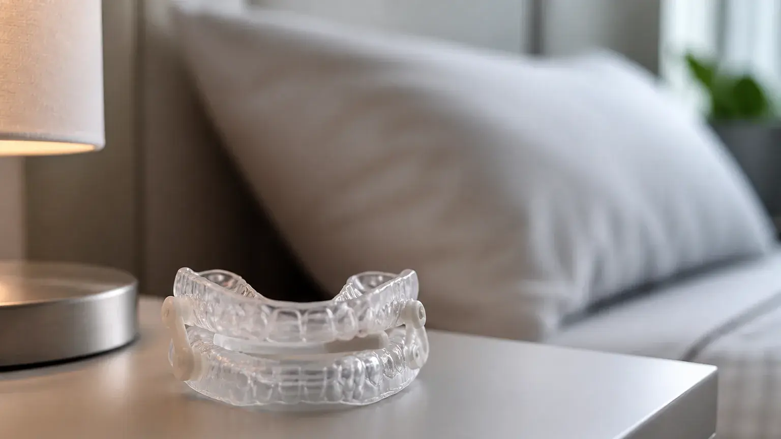 Insurance paperwork and custom oral sleep appliance on a dental desk for sleep apnea coverage planning