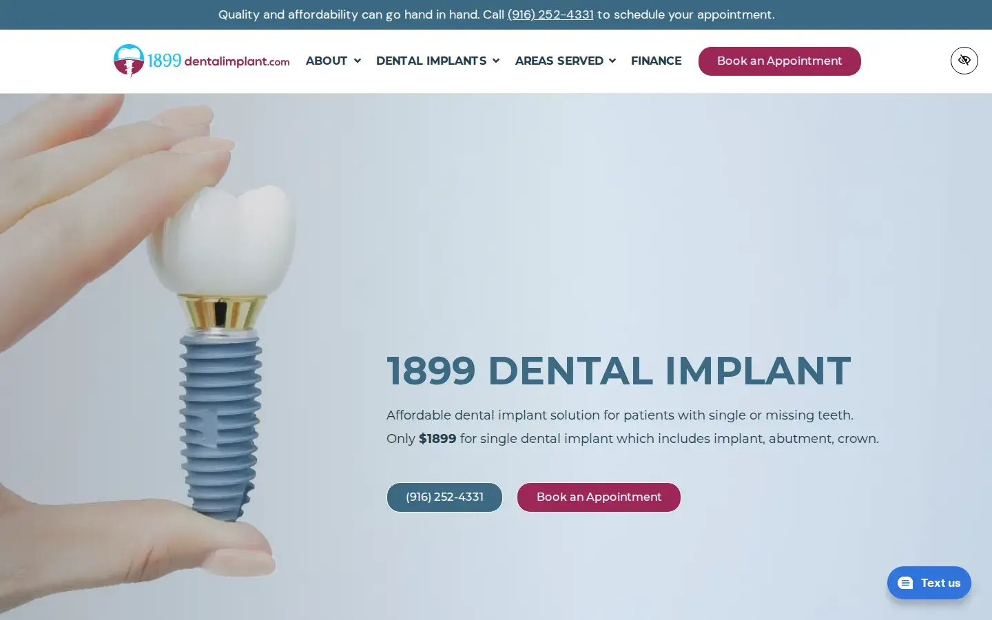 Homepage preview of 1899 Dental Implant