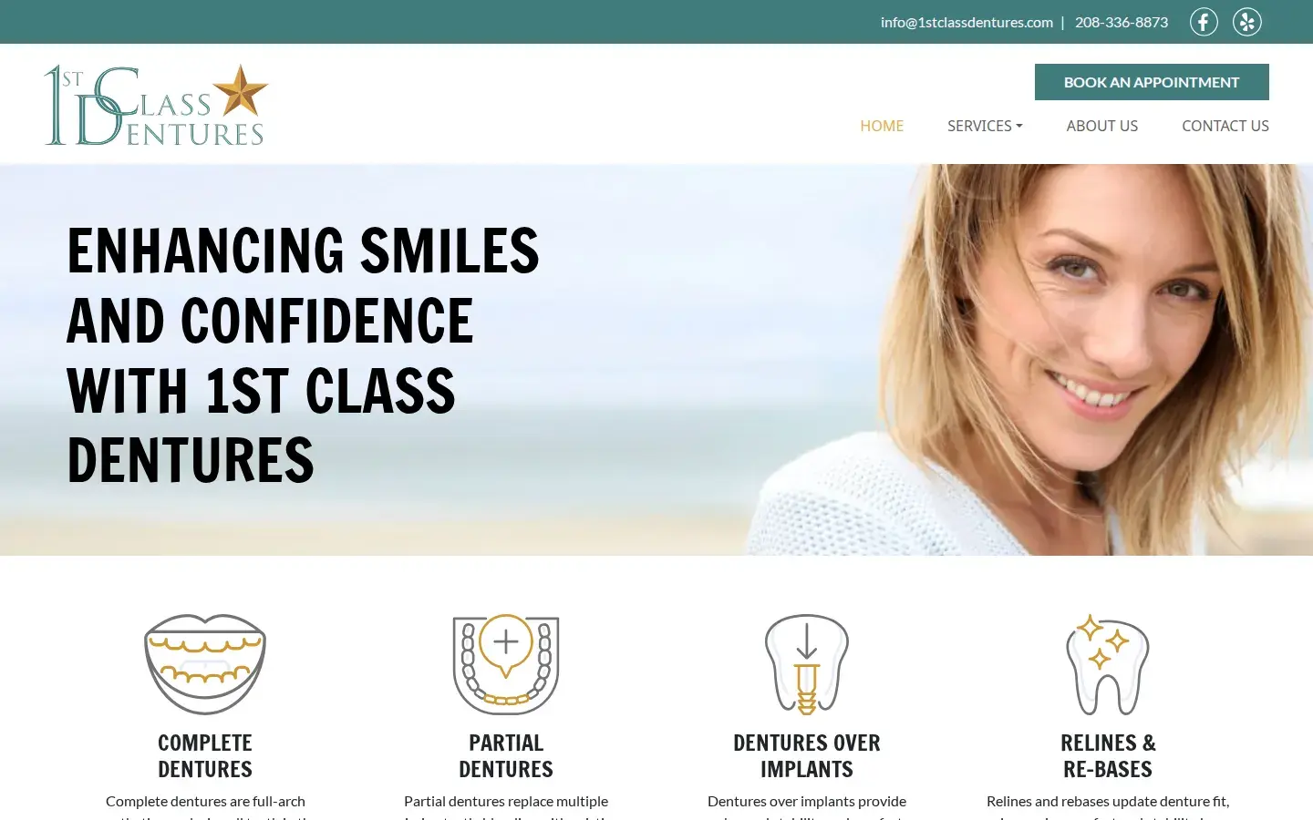 Homepage preview of 1st Class Dentures LLC