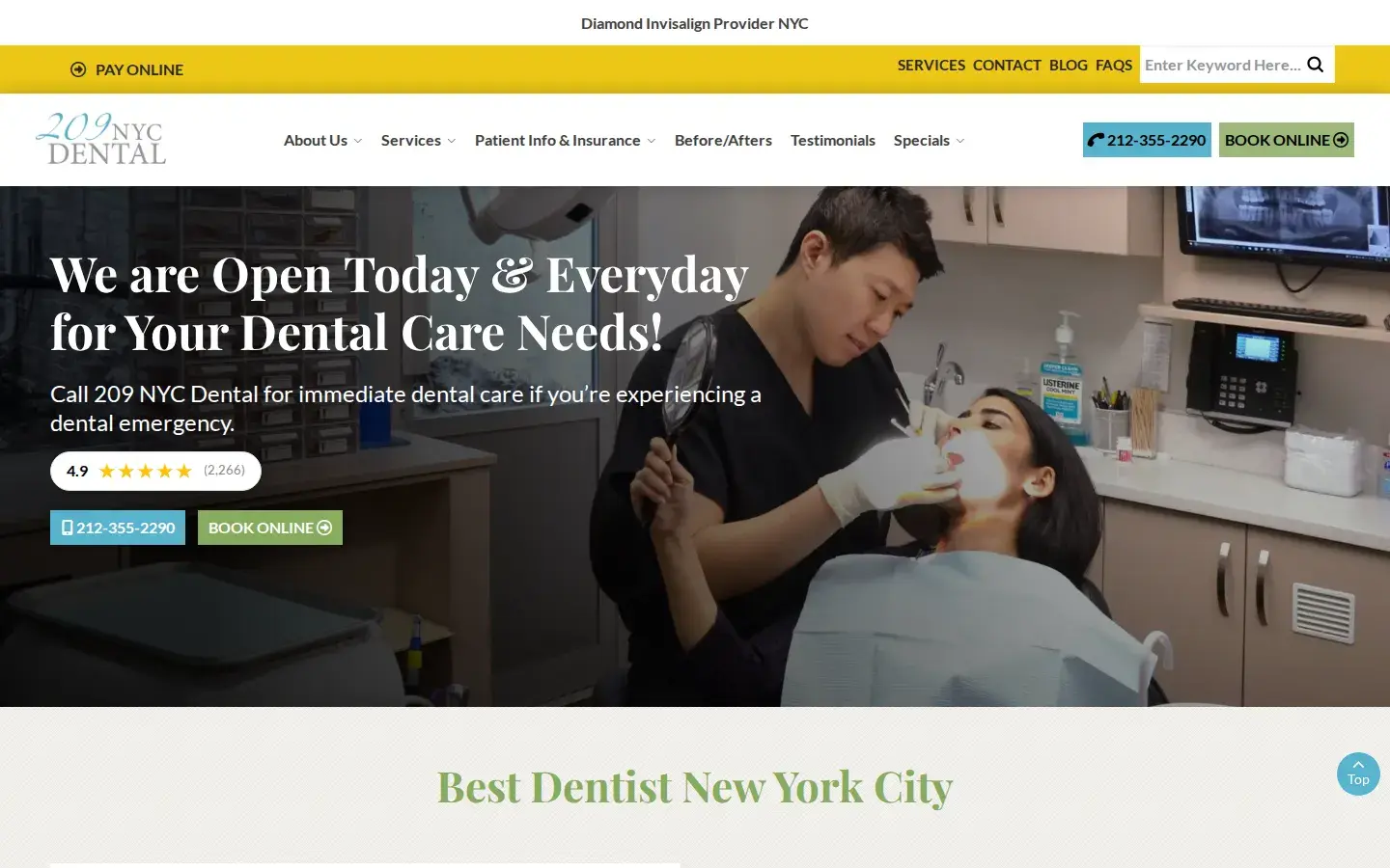 Homepage preview of 209 NYC Dental