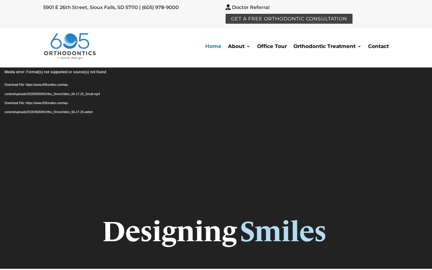 Homepage preview of 605 Orthodontics