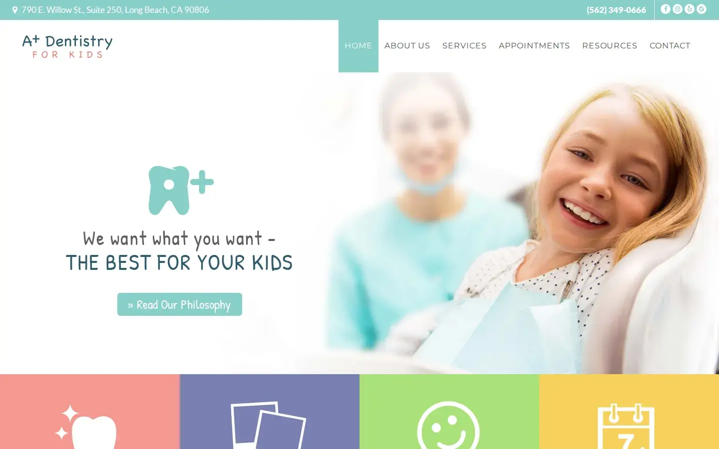 Homepage preview of A+ Dentistry for Kids