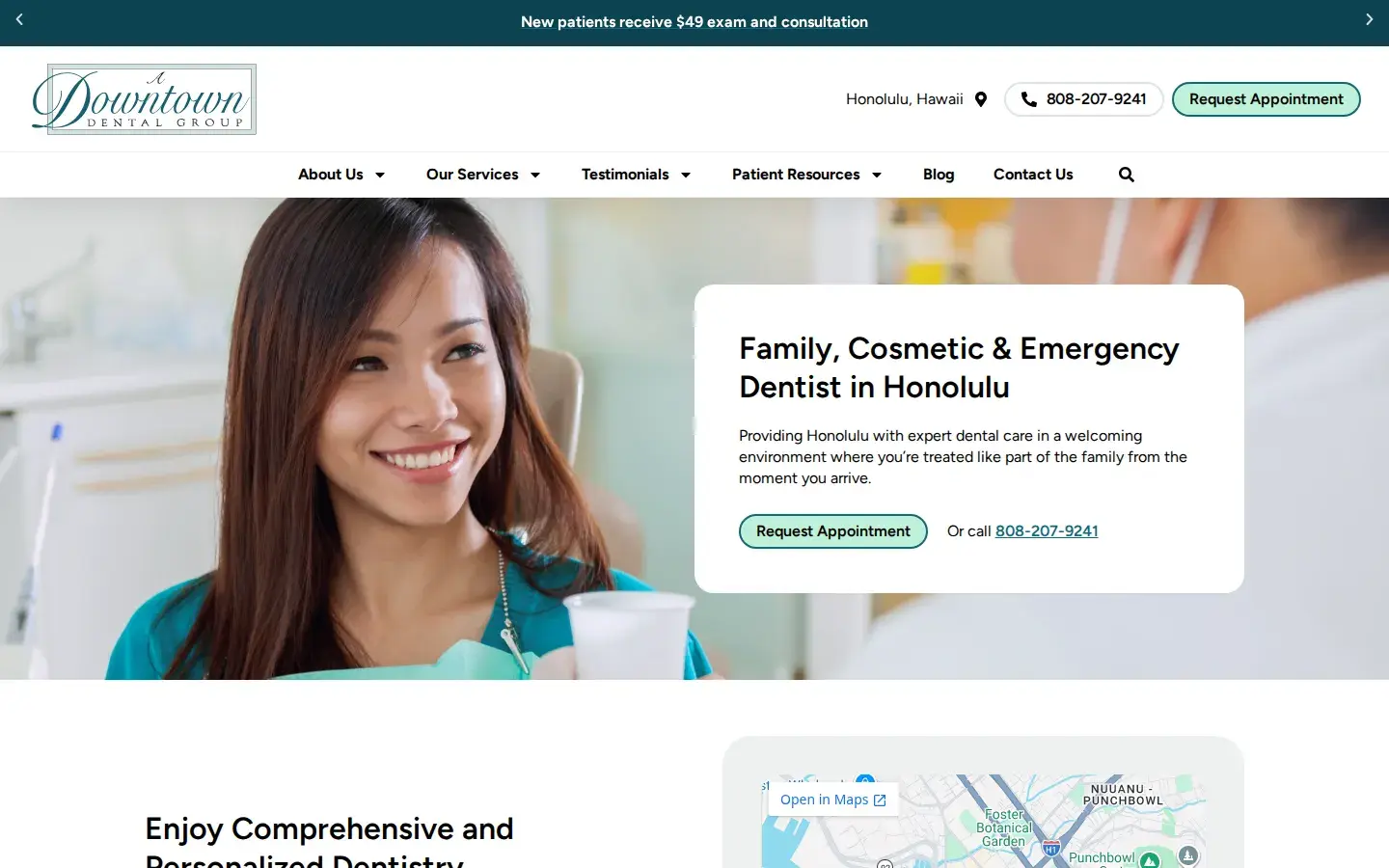Homepage preview of A Downtown Dental Group