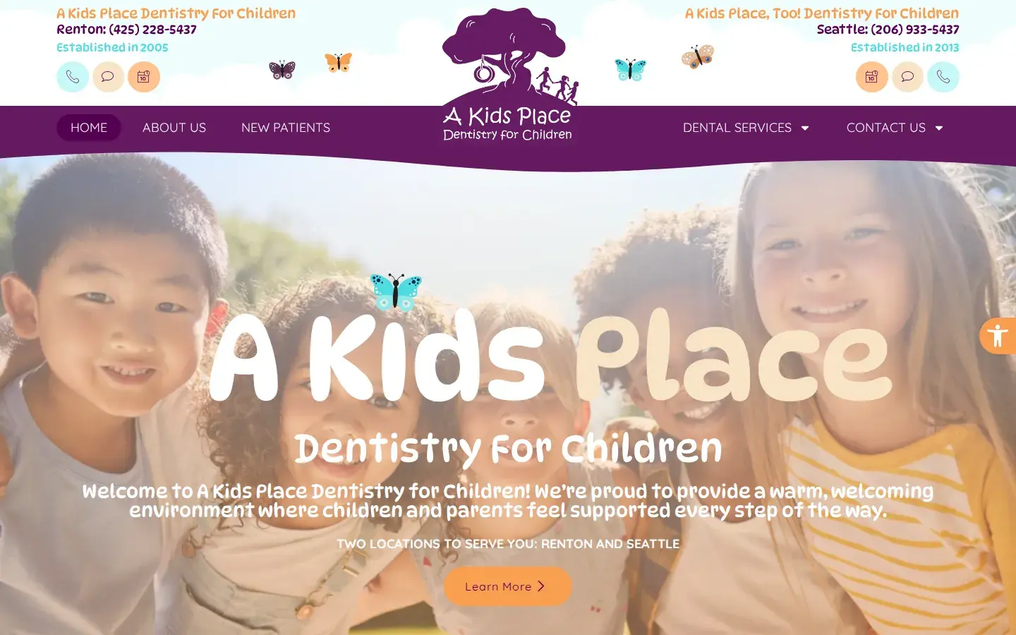 Homepage preview of A Kid’s Place Too! Dentistry for Children
